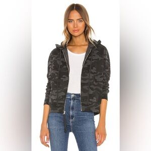 NILI LOTAN Callie Sample Hoodie in Black Camo S